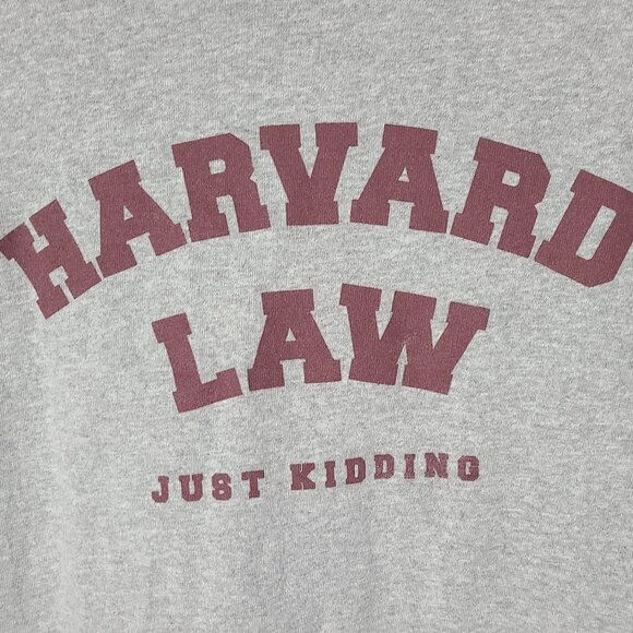 Harvard Law " Just Kidding" Gray XL T-Shirt Humor/Funny Tee - Picture 2 of 4